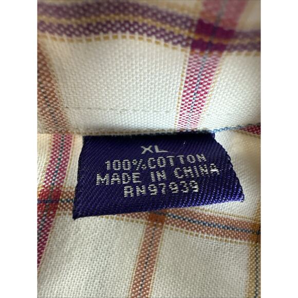 Alan Flusser Multicolor Plaid Long Sleeve Button Up Size XL - Picture 5 of 8